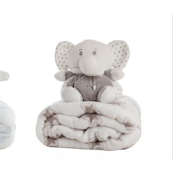 Elefante Gris con Manta 90x75 cm LLopis