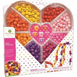 Caja Corazon Cuentas de Madera 400 pz. Sycomore