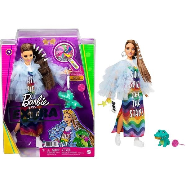 Barbie extra 9 vestido arcoirs mattel GYJ78