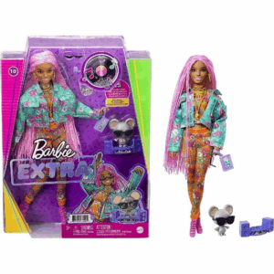Barbie extra 10 articulada con trenzas rosas mattel GXF09