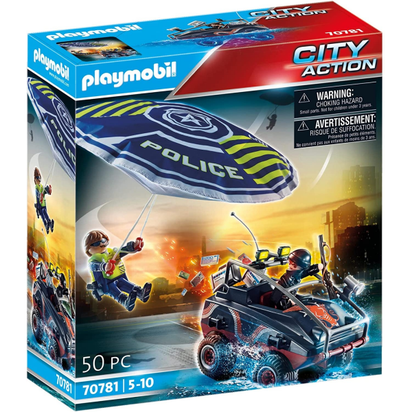Policia Paracaidas Persecucion de Vehiculo Playmobil 70781