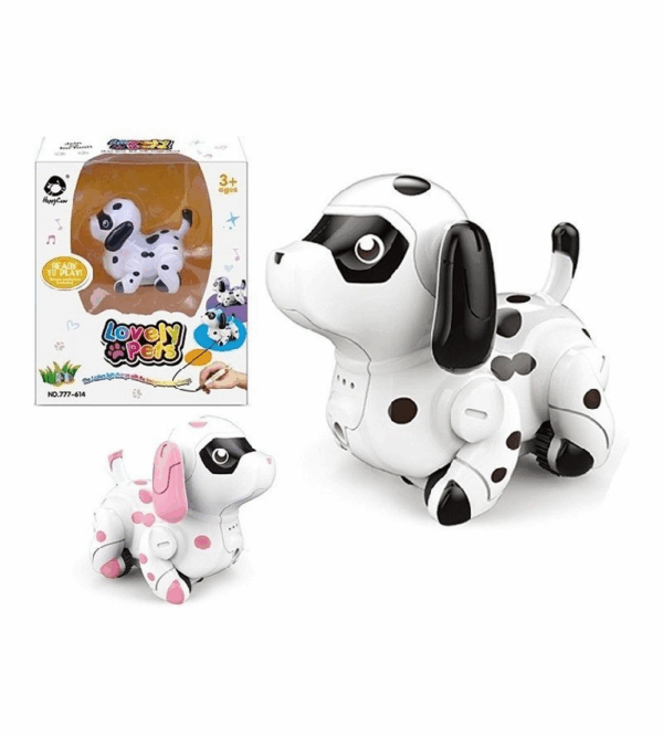 Perrito manchas rosas sigue el camino lovely pets