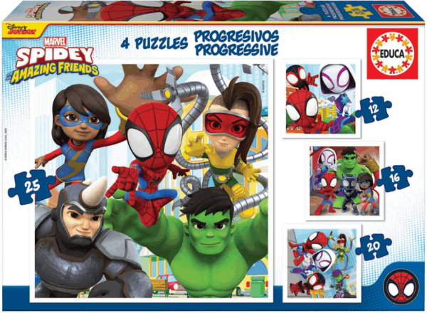 Puzzle progresivo Spidey y sus Amigos 12+16+20+25 Educa 19295