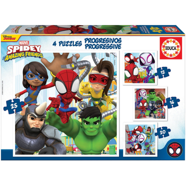Puzzle progresivo Spidey y sus Amigos 12+16+20+25 Educa 19295