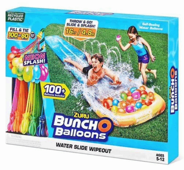 Pista hinchable Bunch0 con globos de agua neon