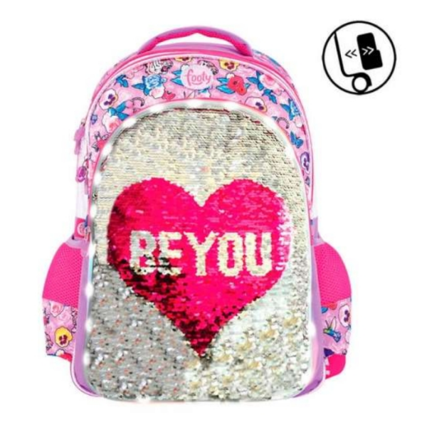 Mochila Be You con lentejuelas adaptable Footy 45cm