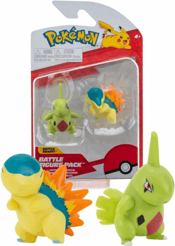 Larvitar + Cyndaquil Pokemon Pack 2 Figuras