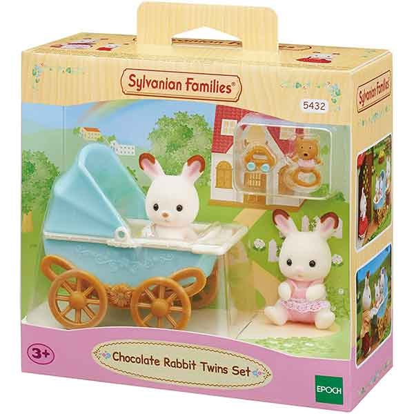 Sylvanian Families - Set de cochecito gemelar Cabe y Breeze Chocolate - 05432 Epoch