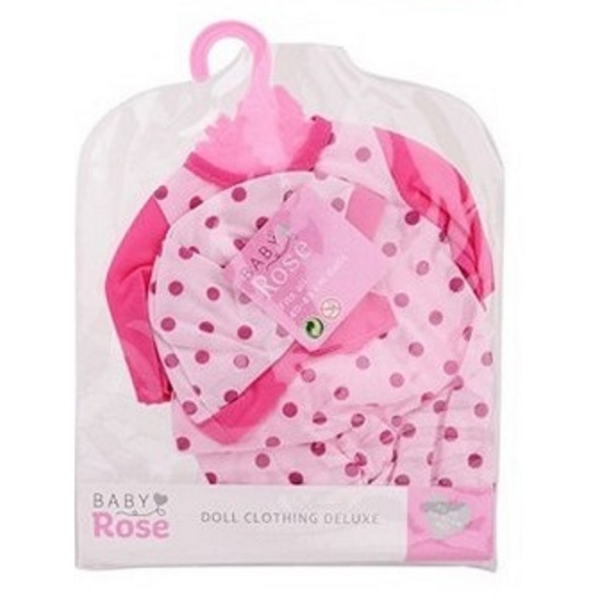 Pijama Rosa con Topos para Muñecas de 40-45 cm