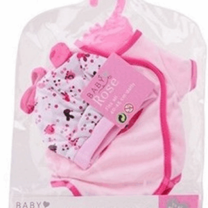 Body Rosa con Gorro Orejitas para Muñecas de 40-45 cm