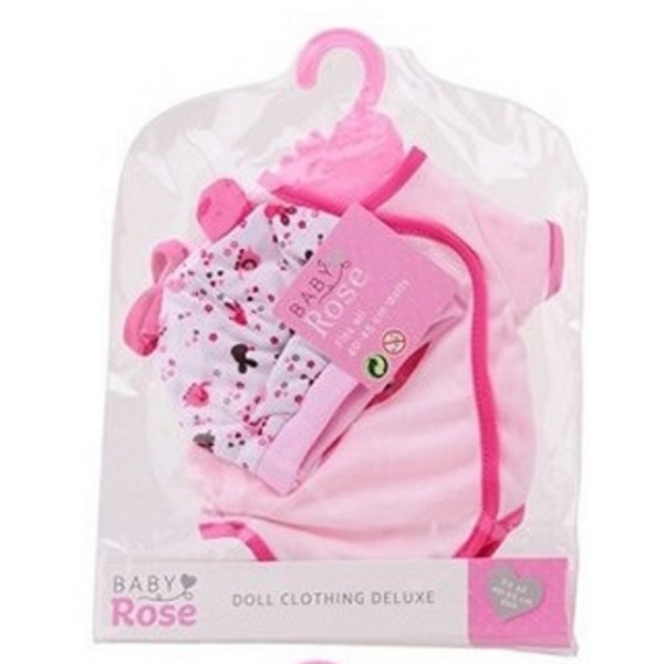 Body Rosa con Gorro Orejitas para Muñecas de 40-45 cm