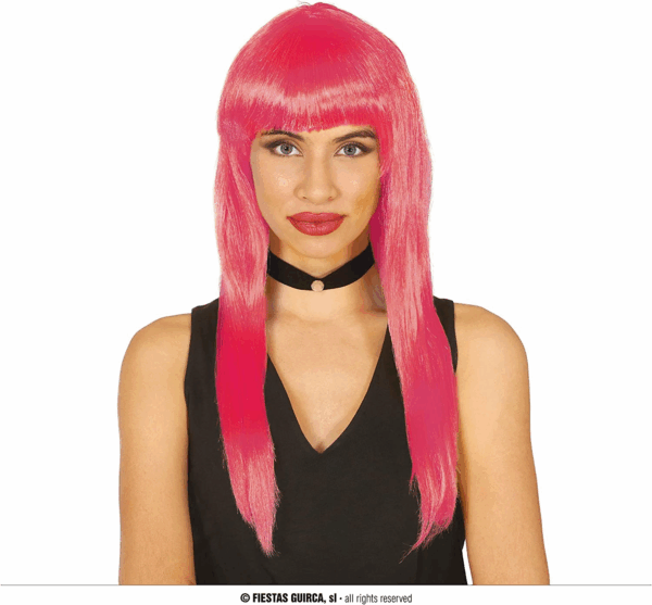 Peluca Melena Rosa 120gr Guirca