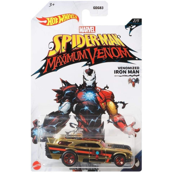 Hot Wheels Spiderman 2/5 Maximum Venom Iron Man Jack Hammer Mattel GJV25