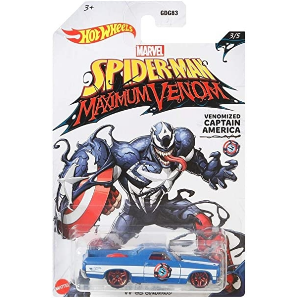 Hot Wheels Spiderman 3/5 Maxium Venom Capitan America Mattel GJV26