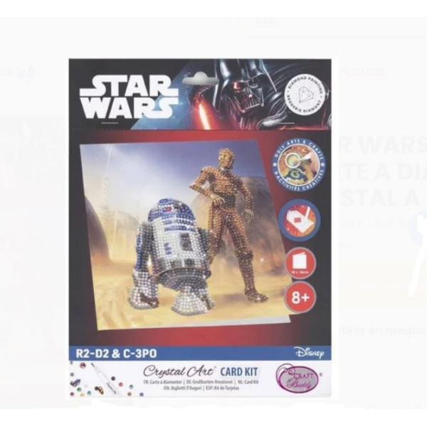 Tarjeta Postal R2-D2 y C-3PO Crystal Art Craft Buddy