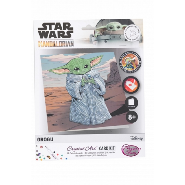 Tarjeta Postal Grogu Crystal Art Craft Buddy