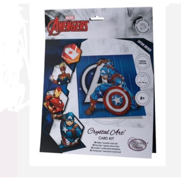 Tarjeta Postal Capitan America Cristal Art Craft Buddy