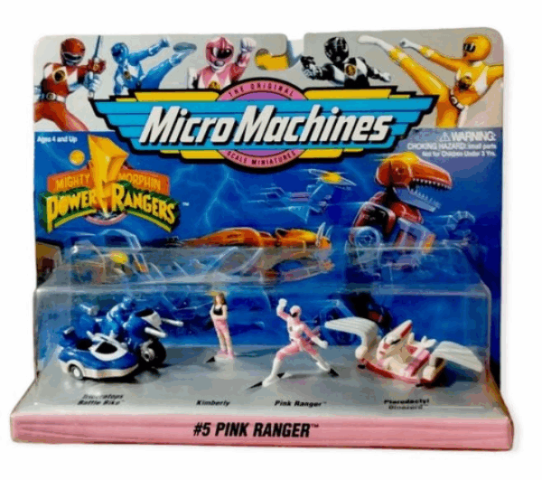 Micro machines power rangers 5 ranger rosa, Famosa
