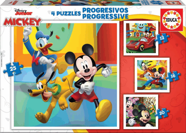Puzzle Progresivo 12-16-20-25 Mickey Educa 19294