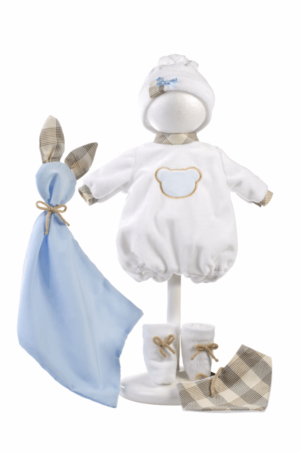 Vestido Muñeca 38 cm Pelele Blanco Llorens V9-38943