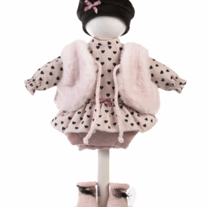 Vestido Muñeca 35 cm Vestido Rosa Corazones Negros Llorens V9-53540