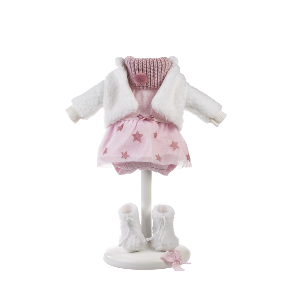 Vestido Muñeca 35 cm Vestido Tul Rosa Estrellas Llorens V9-53542
