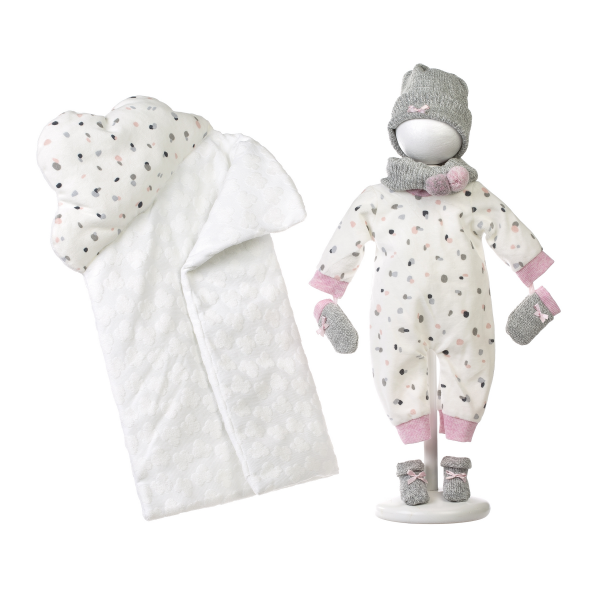 Set Vestido Muñeca 43 cm y Complento Arrullo con Cojin Llorens V9-84336