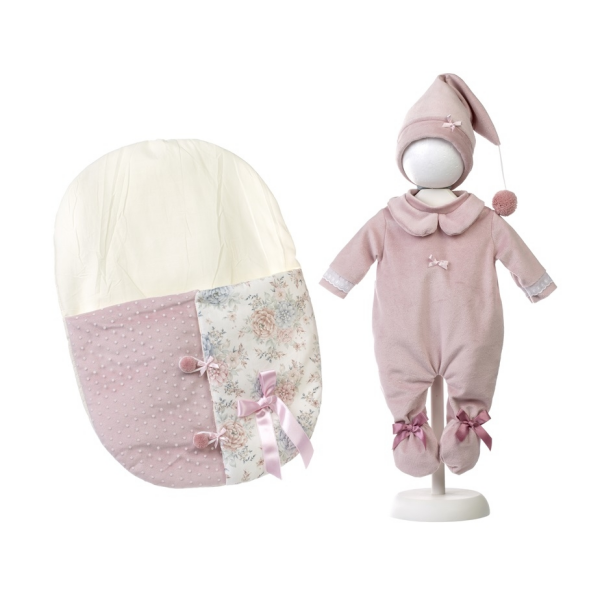 Set Vestido Muñeca 44 cm y Complemento de Saquito Llorens V9-84450