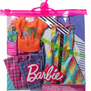 Barbie Pack 2 Looks Pantalon Campana Vesitdo Llamas Mattel HJT34