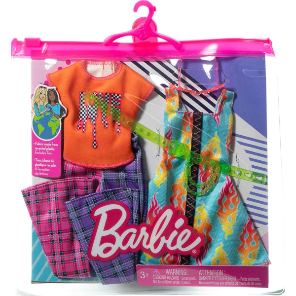Barbie Pack 2 Looks Pantalon Campana Vesitdo Llamas Mattel HJT34