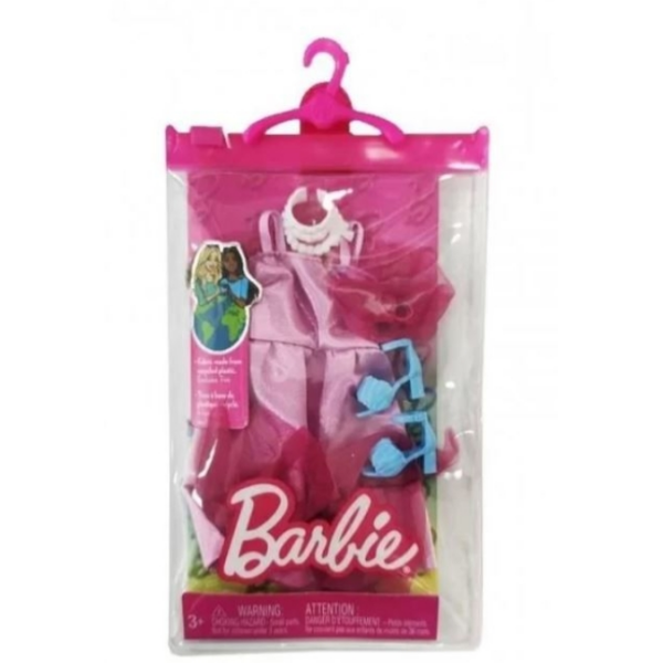 Vestido Barbie Vestido Rosa con Zapatos Azules Mattel HJT20