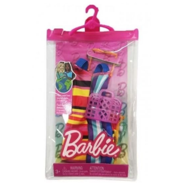 Vestido Barbie Rayas Colores Mattel HJT22