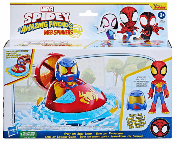 Spidey Con Vehículo Hover Spinner Y Figura De Acción Hasbro