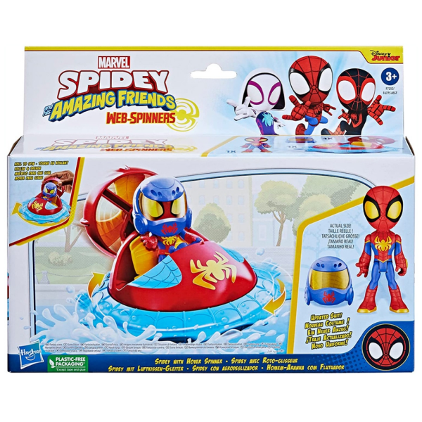 Spidey Con Vehículo Hover Spinner Y Figura De Acción Hasbro