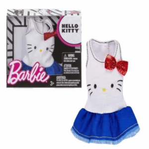 Vestido blanco azul Barbie Hello Kitty Mattel FLP45