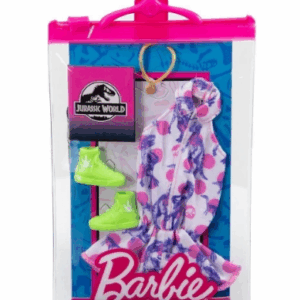 Barbie Jurassic World Aspecto Completo Moda, Lunares Rosa Sin Mangas Mattel GRD45