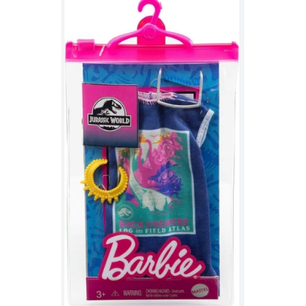 Barbie Fashions Jurassic World Paquete de moda - Vestido azul Mattel GRD47