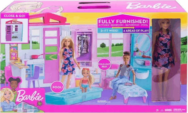Barbie Casa Amueblada Plegable Mattel GWF84