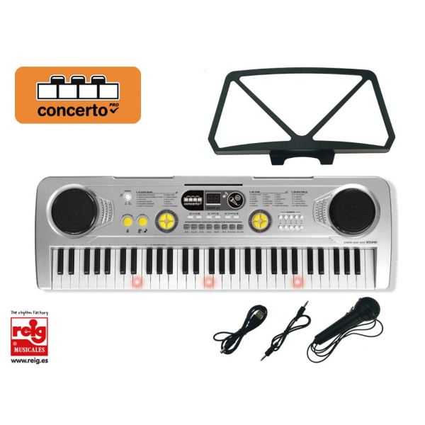 Organo 61 Teclas Micro USB Cable Audio y Funcion Profesor Reig