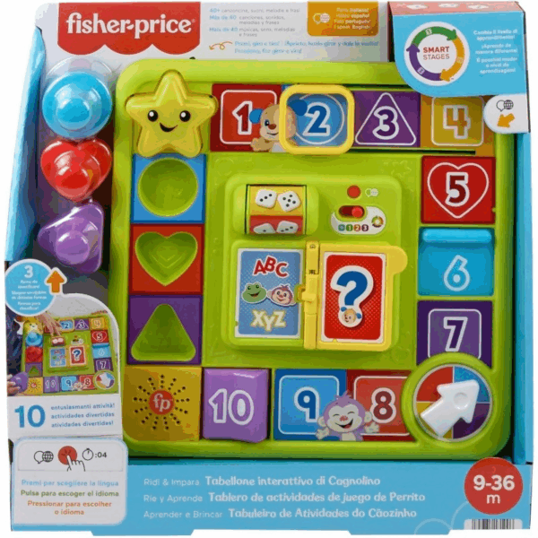 FISHER PRICE Rie y aprende Tablero de actividades de juego de perrito HRB69