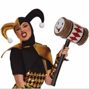 Guirca mazo payaso de plástico accesorio carnaval 60 cms