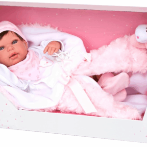 Muñeca Reborn Aina 45 cm con manta y peluche Arias