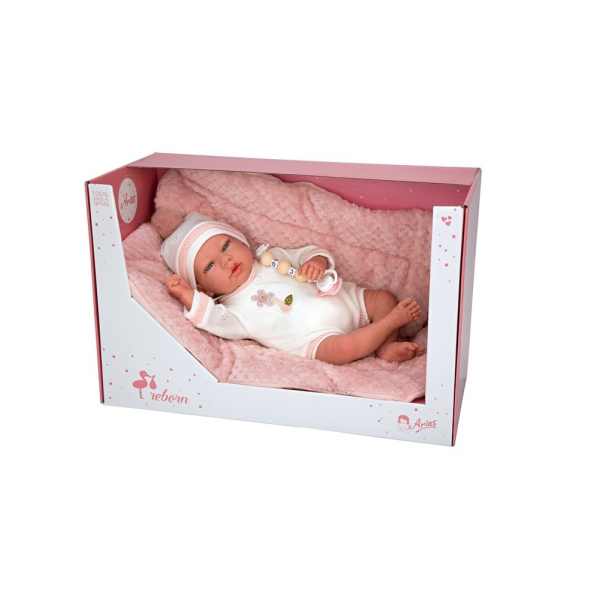 Muñeco Reborn Tamar Rosa 40 cm con manta Arias