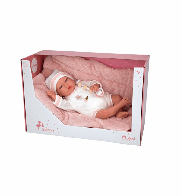Muñeco Reborn Tamar Rosa 40 cm con manta Arias