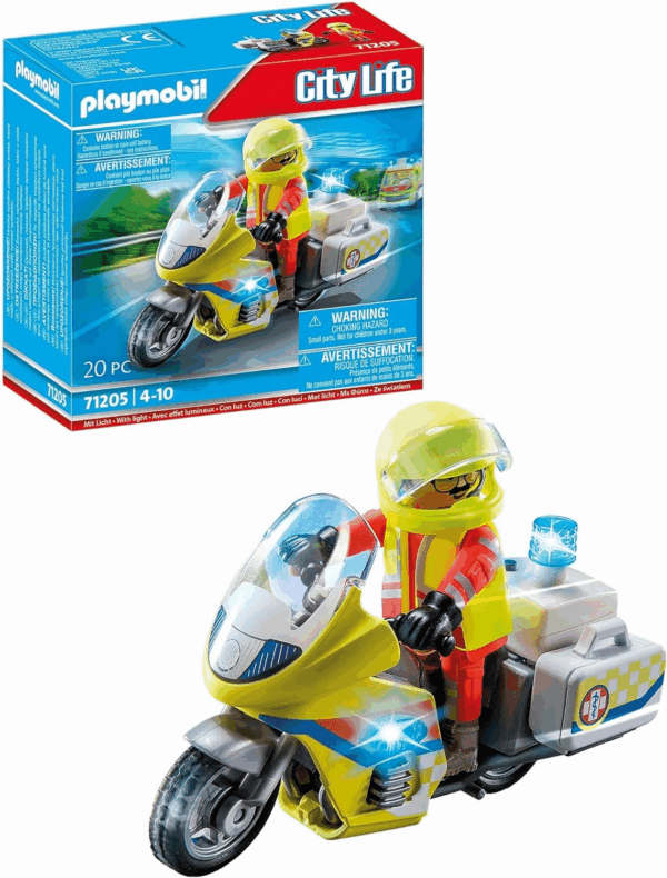 Playmobil Moto de Emergencias con luz intermitente Playmobil City Life 71205