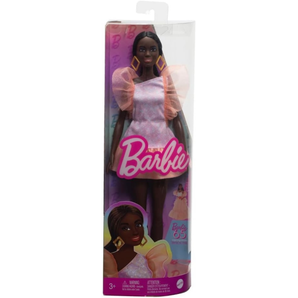 Barbie Fashionista 216 Vestido Color Melocoton con Volantes Mattel HRH14
