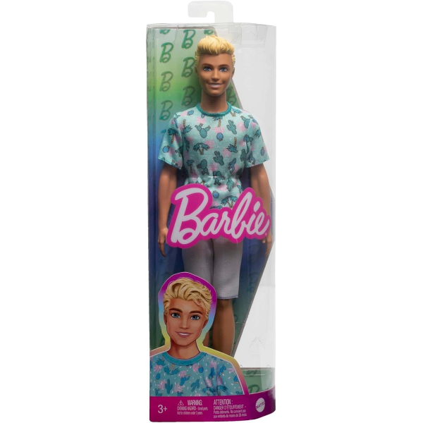 Barbie Fashionistas 211 Ken Camisa Cactus Pantalon Blanco Mattel HJT10