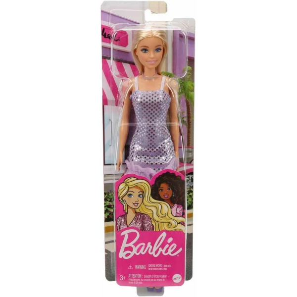 Barbie Vestido Mini Lila y Plateado Mattel HJR93