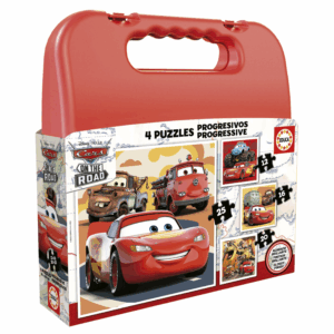 Cars Maleta Puzzle Porgresivos 12-16-20-25 Piezas Educa 19677