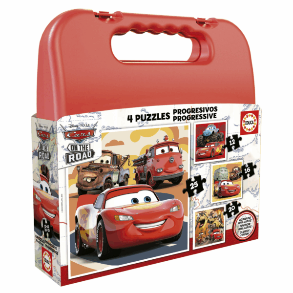 Cars Maleta Puzzle Porgresivos 12-16-20-25 Piezas Educa 19677
